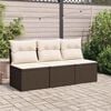 vidaXL Garden Sofa Brown, Cream White