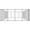 vidaXL Dog Kennel Black Powder-coated Steel Large Sturdy Dog Kennel