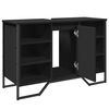 vidaXL Bathroom Sink Cabinet Black 35.8x13.8x23.6" Engineered Wood