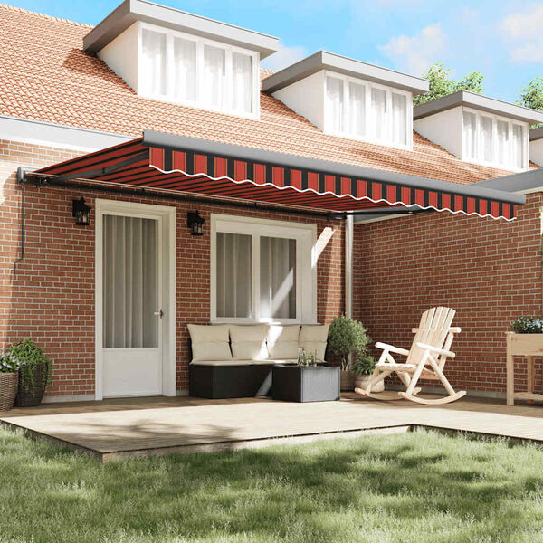 vidaXL Retractable Awning Orange and Brown