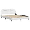 vidaXL Bed Frame "Viana" without Mattress White 59.8"x79.9" Faux Leather