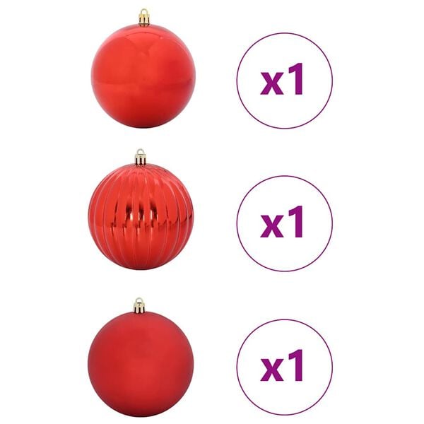 vidaXL Christmas Bauble Set 3 pcs Red Plastic