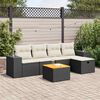 vidaXL Garden Sofa Set Black PE Rattan Large Adjustable Feet
