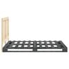 vidaXL Bed Frame Gray Solid Pine Wood 55.1 x 78.7 in Bed Frame