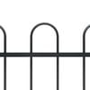 vidaXL Garden Fence with Hoop Top Steel 211.4"x31.5" Black