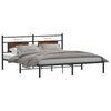 vidaXL Bed Frame Smoked Oak Engineered wood, steel Full Bed Frame