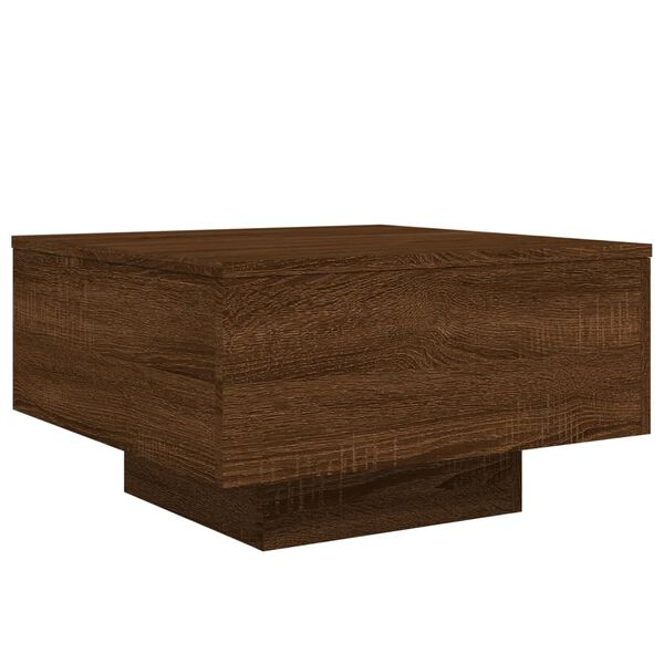 vidaXL Coffee Table Brown Oak Engineered Wood 21.7 in x 21.7 in x 12.2 in