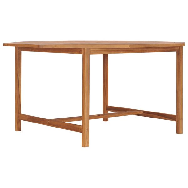 vidaXL Dining Table Teak Brown Solid Teak Wood Large Durable