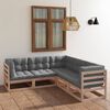 vidaXL Garden Lounge Set Natural Wood Solid Pinewood Medium Modular
