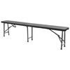 vidaXL Garden Bench Set of 2 Black Powder-coated steel, HDPE 70.9 in