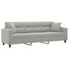 vidaXL 3-Seater Sofa with Pillows&Cushions Light Gray 82.7" Microfiber Fabric