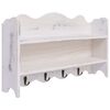 vidaXL Coat Rack White Paulownia wood Medium Wall mounting Coat Rack