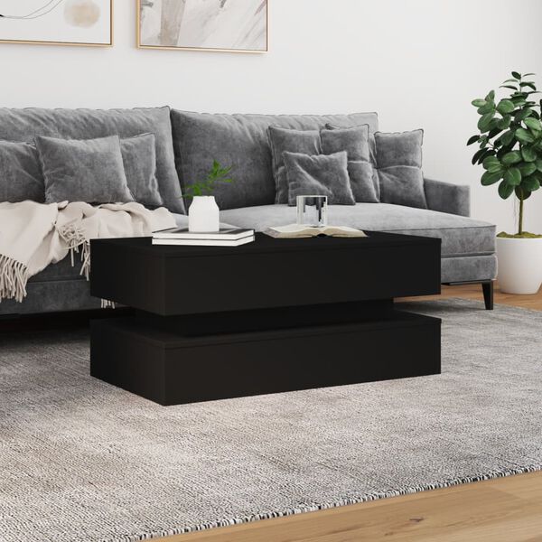 vidaXL Coffee Table Black Engineered wood 35.4 x 19.7 x 15.7 in