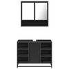 vidaXL Bathroom Furniture Set Black Engineered wood, metal, glass Medium