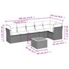 vidaXL 7 Piece Patio Sofa Set with Cushions Gray Poly Rattan