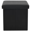 vidaXL Storage Stool Black Faux leather, MDF, Foam Medium Foldable