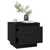 vidaXL Bedside Cabinet Set of 2 Black Solid Pine Wood Small
