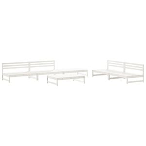 vidaXL Garden Lounge Set White Solid pine wood Large Modular
