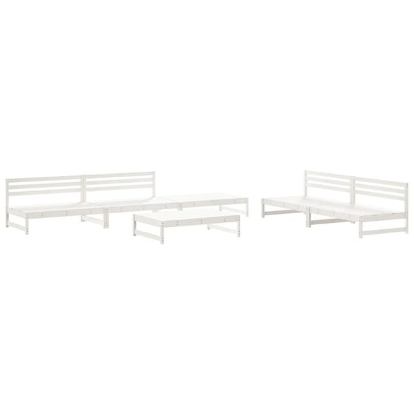 vidaXL Garden Lounge Set White Solid pine wood Large Modular