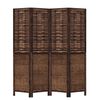 vidaXL Room Divider 4 Panels Dark Brown Solid Wood Paulownia