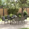 vidaXL Garden Dining Set with Cushion 7 pcs Grey Poly Rattan