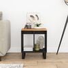 vidaXL Side Table Natural wood finish and black metal Solid Acacia wood