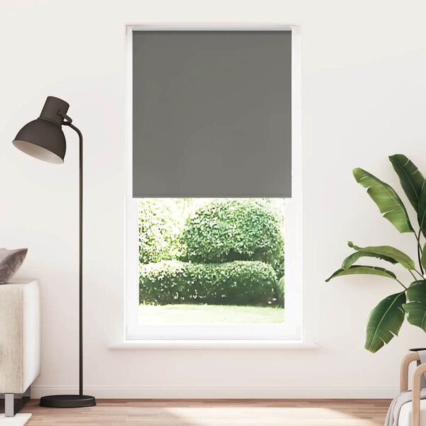 vidaXL Roller Blind Gray 100% polyester, Aluminum 39.4x90.6 in