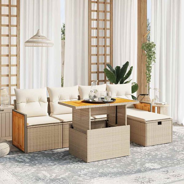 vidaXL Garden Sofa Set Beige