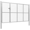 vidaXL Garden Gate Steel 137.8x59.1" Silver