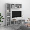 vidaXL Book Cabinet Set of 3 Grey Sonoma Engineered wood