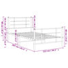 vidaXL Bed Frame White Powder-coated steel 42.1 x 79.9 in Bed Frame