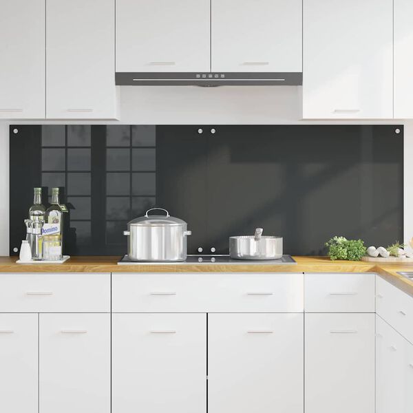 vidaXL Kitchen Backsplash 2 pcs Dark Grey 35.43 x 23.62 in