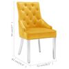 vidaXL Dining Chairs 2 pcs Yellow Velvet