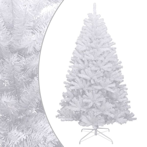 vidaXL Artificial Hinged Christmas Tree White PVC