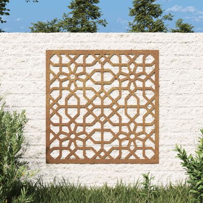 vidaXL Patio Wall Decoration 21.7"x21.7" Corten Steel Moorish Design
