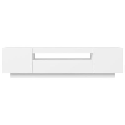 vidaXL TV Stand with LED Lights White 63"x13.8"x15.7"