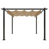 vidaXL Garden Gazebo Taupe Powder-coated steel 10ft x 10ft Retractable