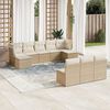 vidaXL Garden Sofa Set Beige PE rattan, powder-coated steel, 100% polyester