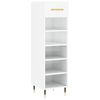 vidaXL Shoe Cabinet High gloss white Engineered wood, iron, aluminum alloy