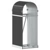 vidaXL Log Holder Anthracite 15.7x17.7x39.4" Galvanised Steel