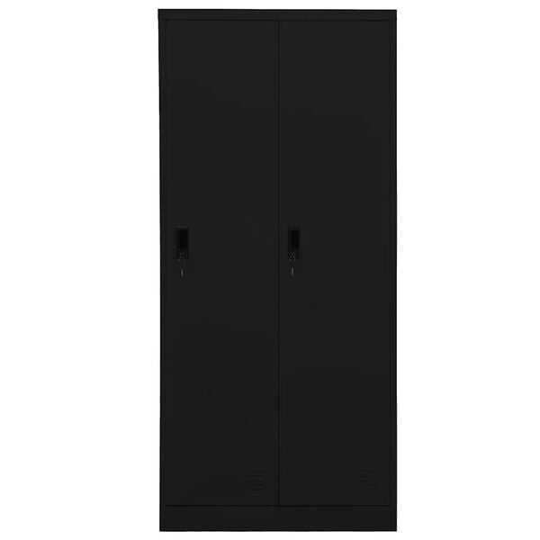 vidaXL Wardrobe Black Steel 31.5x19.7x70.9 in Wardrobe Rectangular