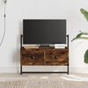 vidaXL TV Cabinet Smoked Oak Engineered Wood, Metal Wall Mounting