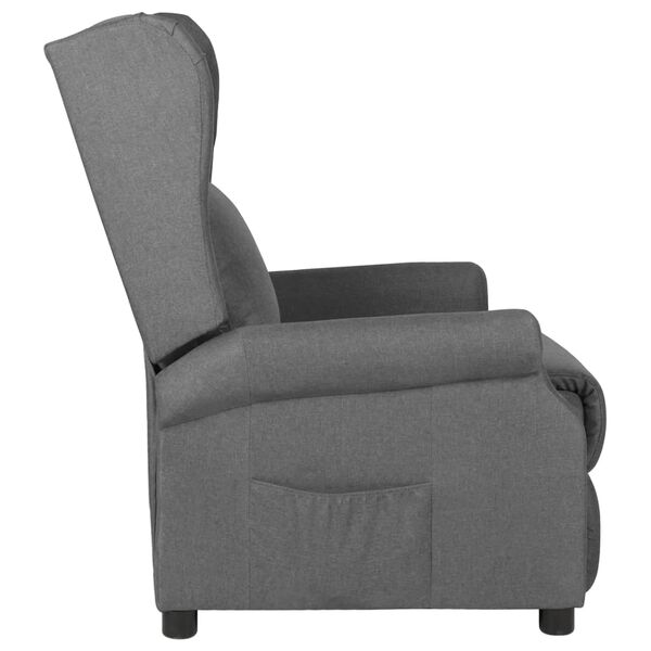 vidaXL Recliner Chair Light gray Fabric (100% polyester), metal, plywood