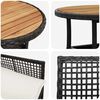 vidaXL Garden Dining Set 5 pcs Black Poly rattan
