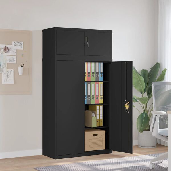 vidaXL File Cabinet Black Powder-coated steel Medium File Cabinet