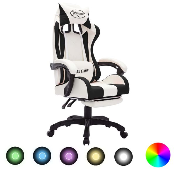 vidaXL Racing Chair Black and White