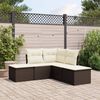 vidaXL Garden Sofa Set Brown, Cream White