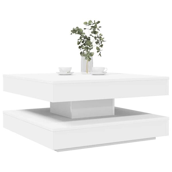 vidaXL Coffee Table White Engineered wood Medium Rotatable