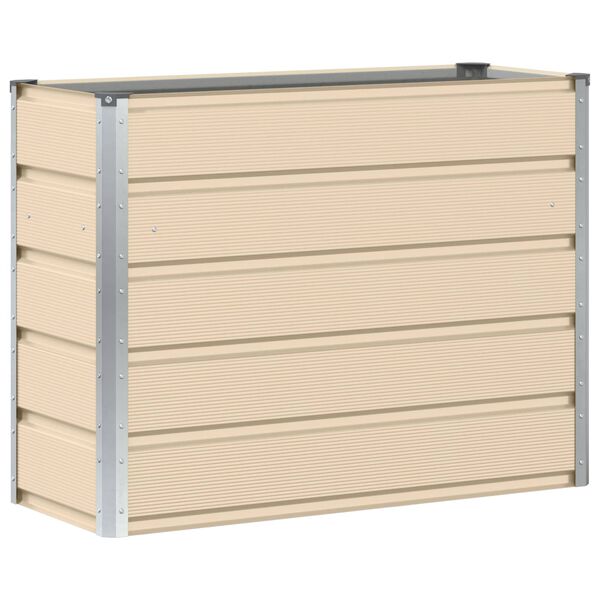 vidaXL Planter Ivory 39.37 x 15.75 x 29.53 in Steel