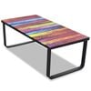 vidaXL Coffee Table Rainbow print on top with black frame